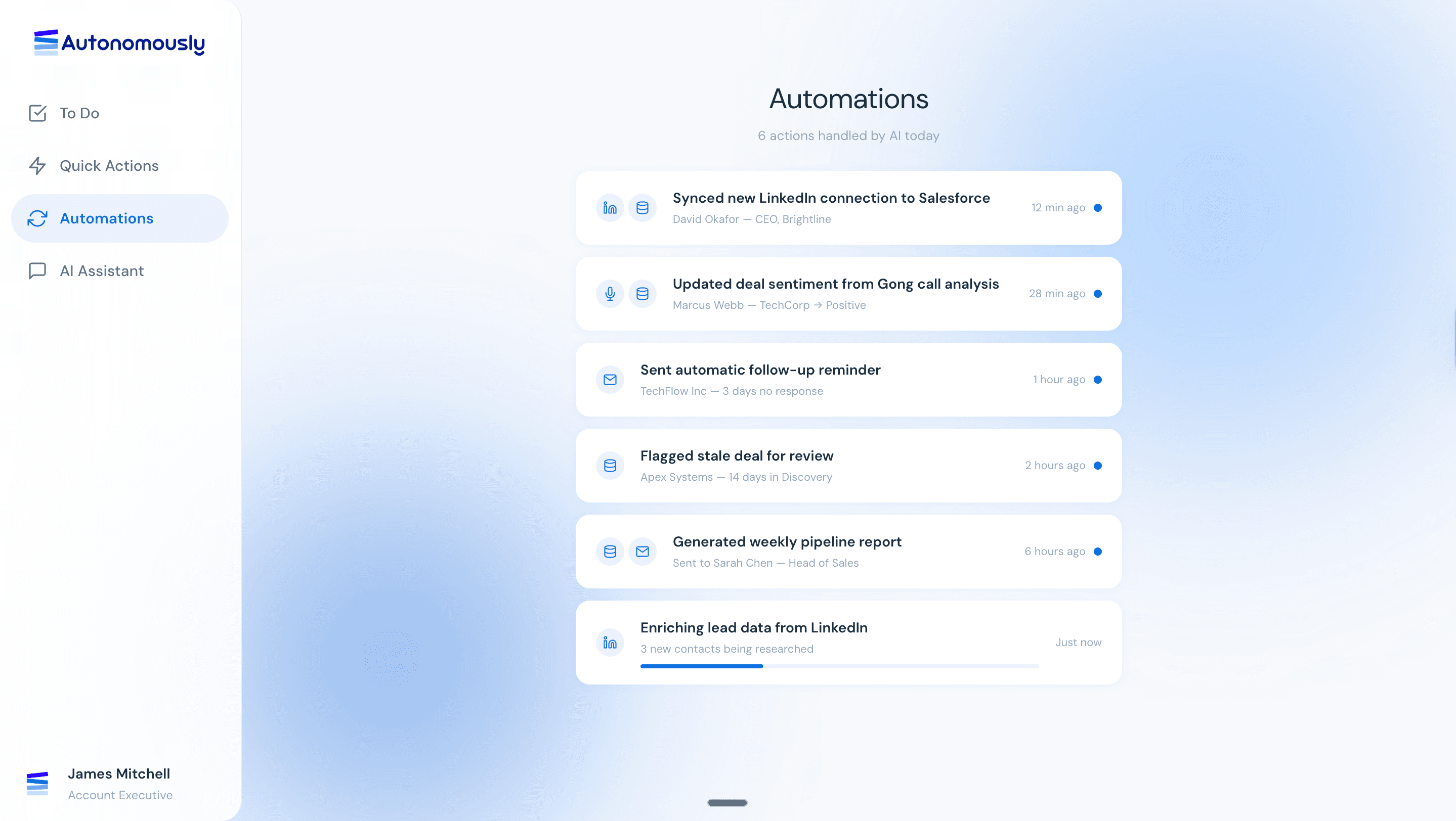 Weave OS — automations feed